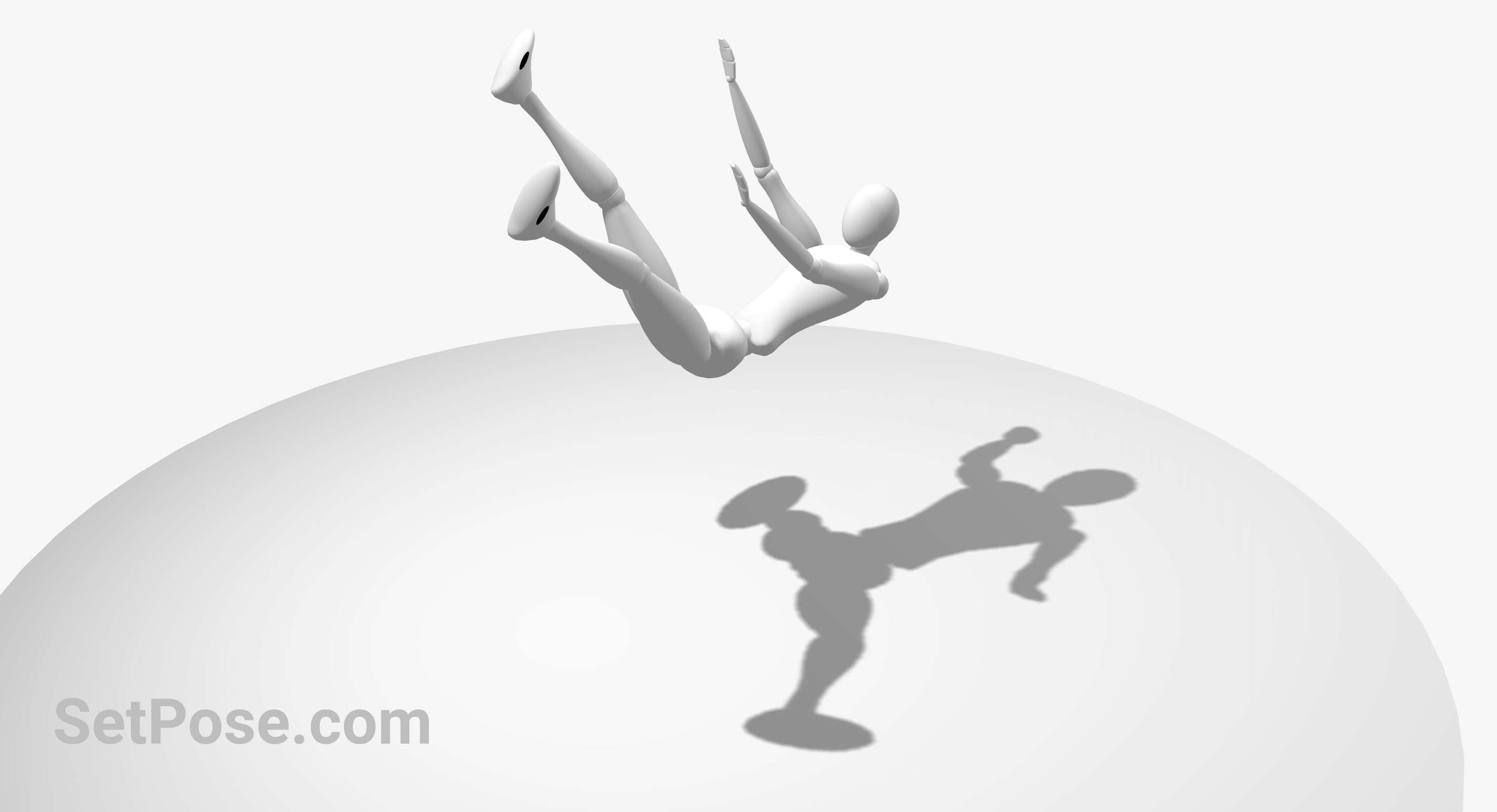 Falling backwards action pose reference image