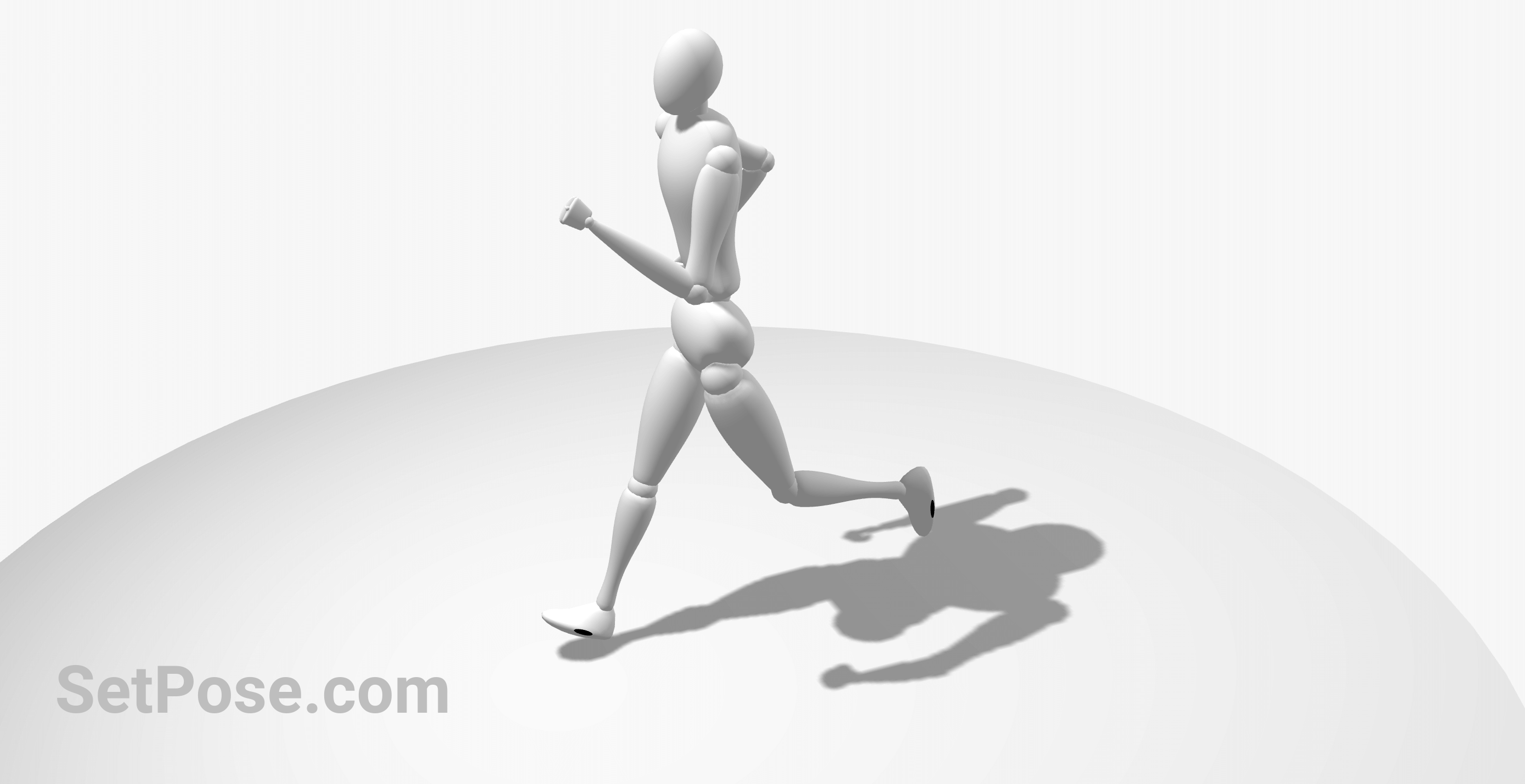 Jogging action pose reference image