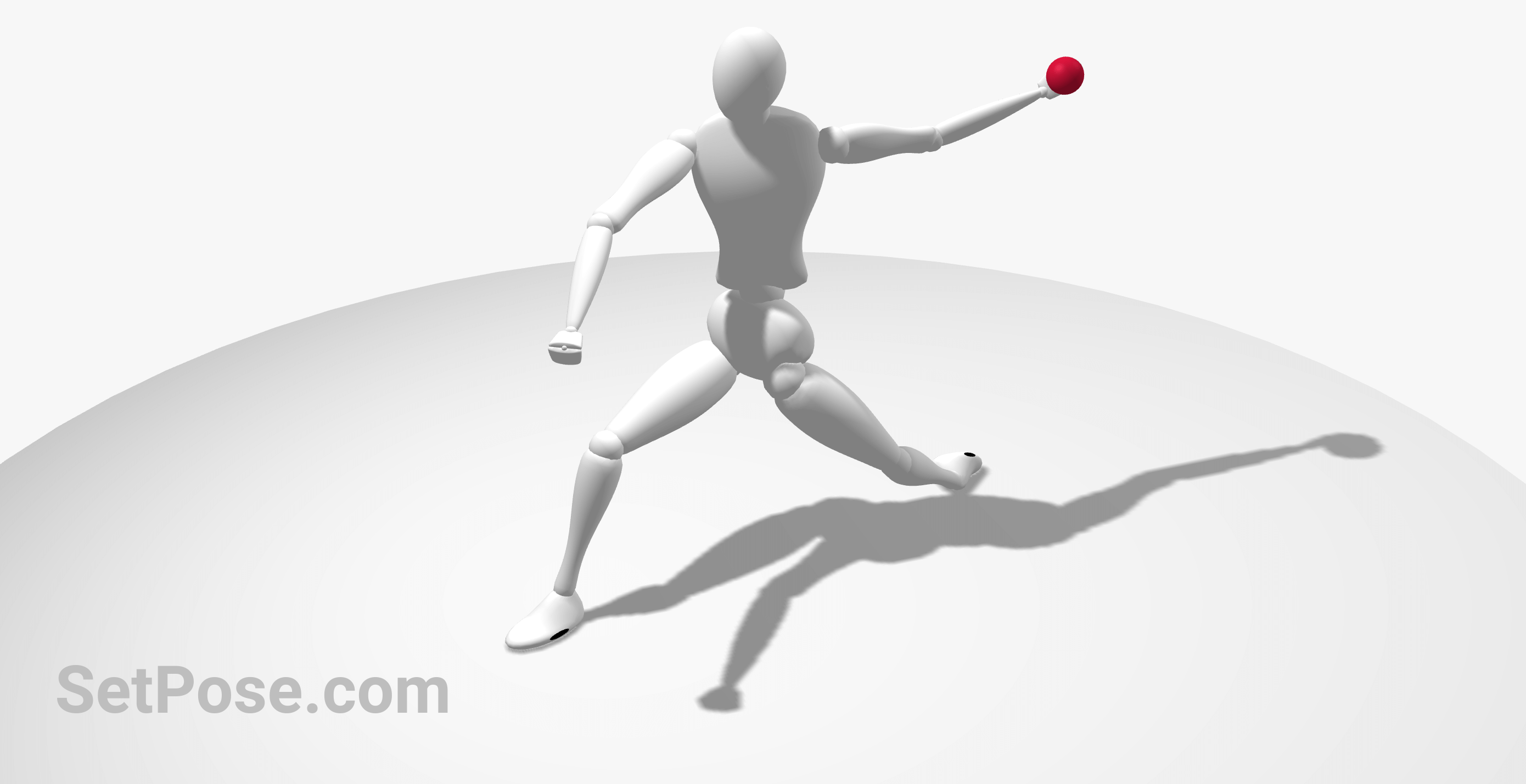 Throwing action pose reference image