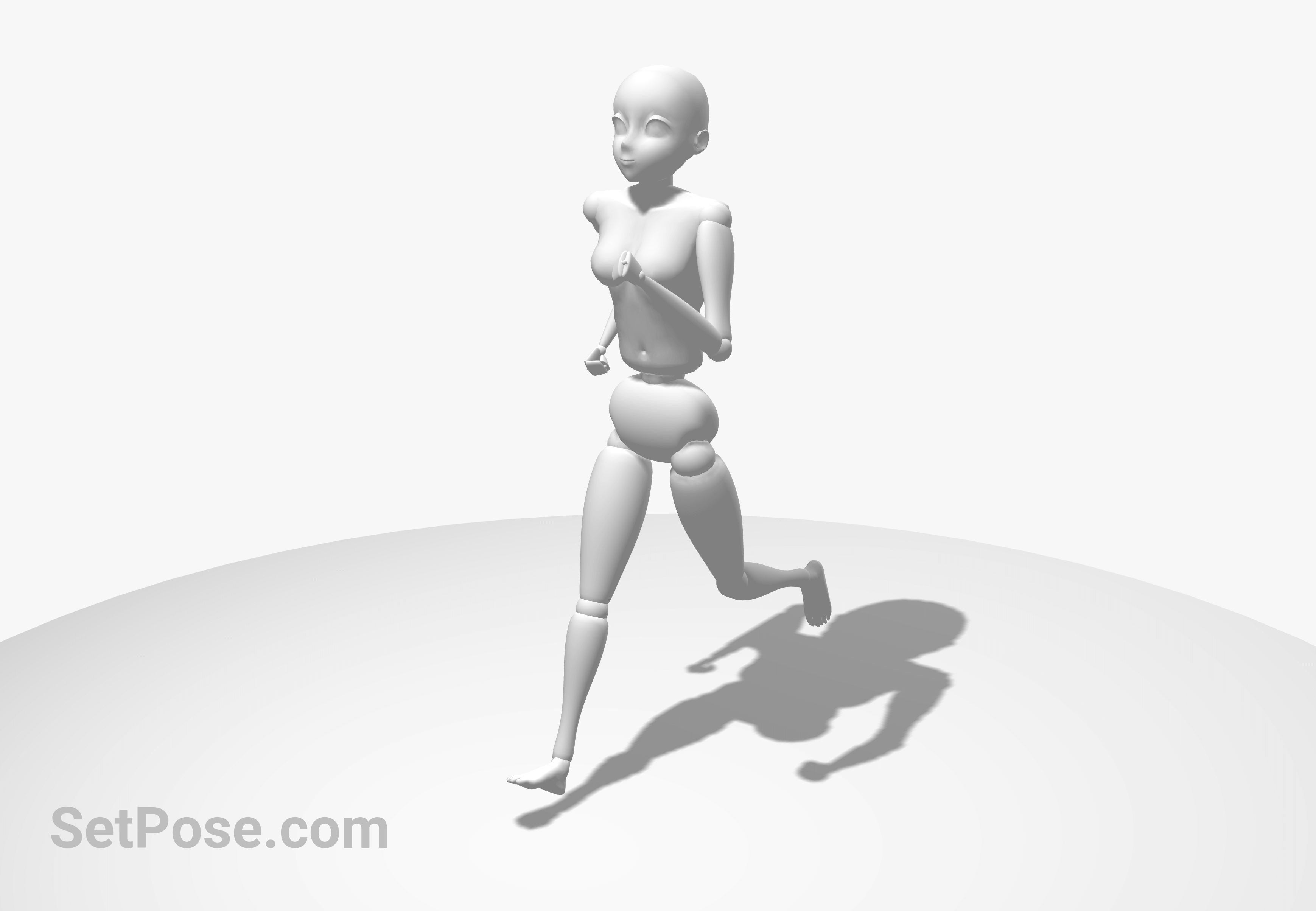 Jogging anime pose
