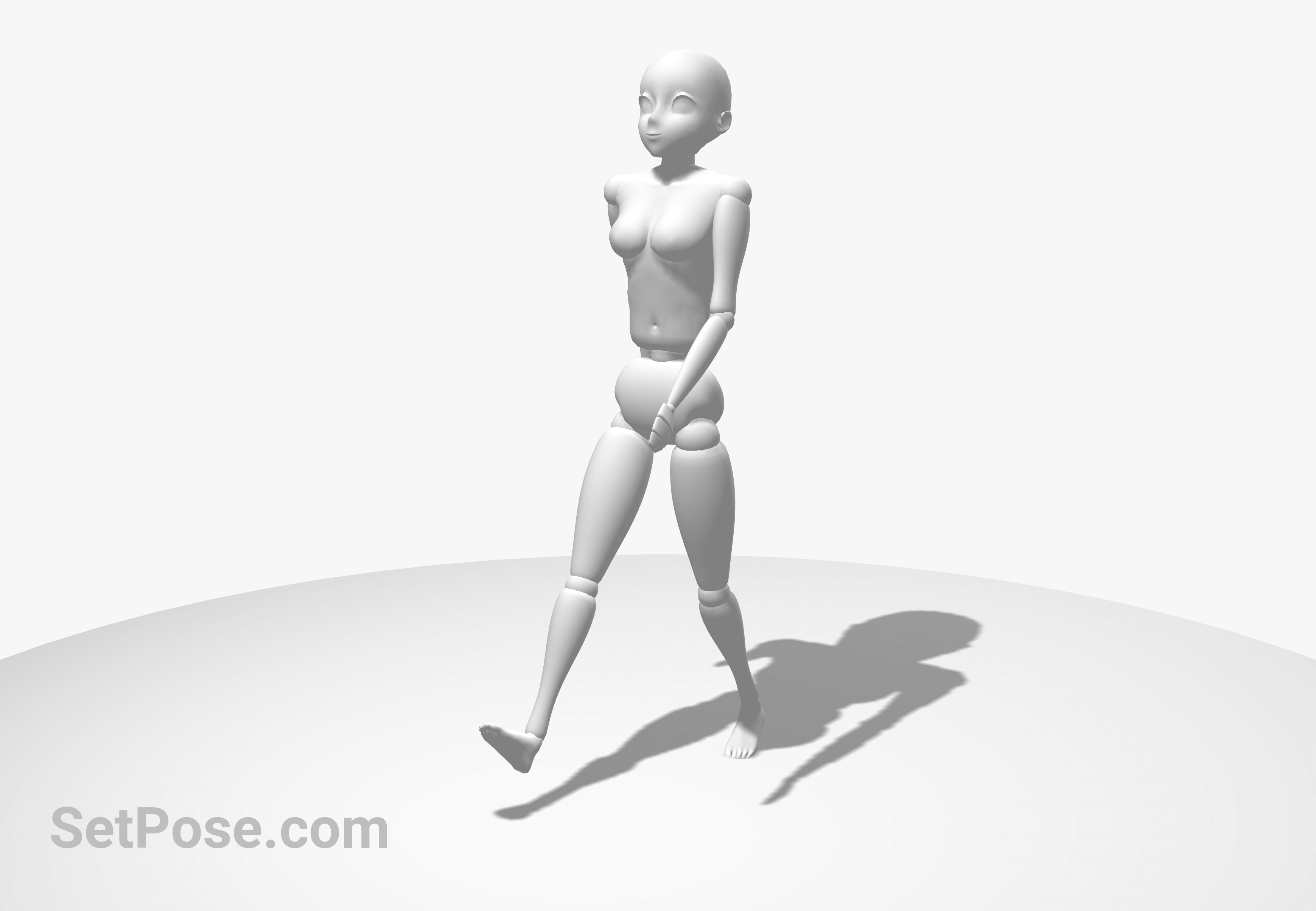 Walking casually anime pose